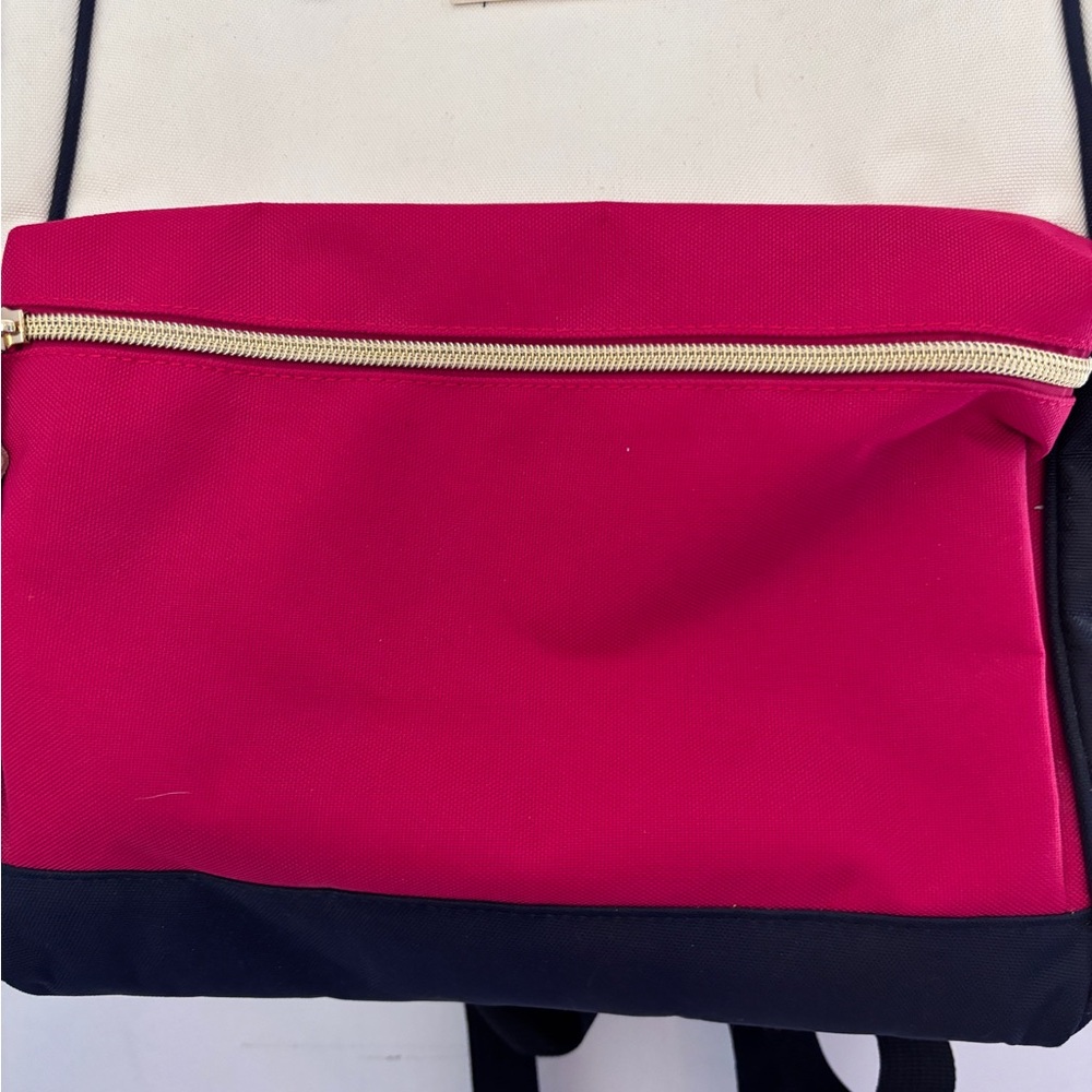 Himawari Cream & Fuchsia Canvas Backpack Laptop Carrier - Picture 2 of 9